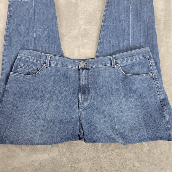 Gloria Vanderbilt Amanda Womens Jeans 22W Plus Medium Blue Denim Zip Fly SL32E - Picture 3 of 10
